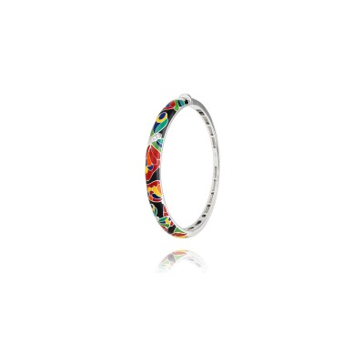 Bracelet jonc Una Storia Ailes de Papillon en argent rhodié et oxydes de zirconium