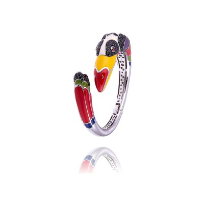 Bracelet Jonc Una Storia Toucan en argent et oxydes de zirconium