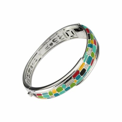 Bracelet jonc Una Storia Mosaic en argent laqué