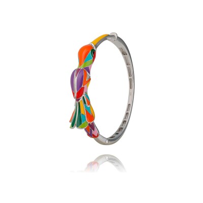 Bracelet Jonc Una Storia Colibri en argent et oxydes de zirconium