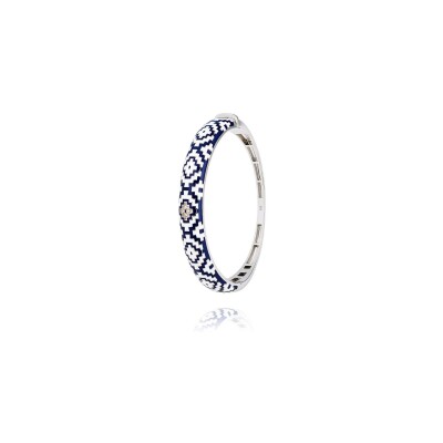 Bracelet jonc Una Storia Aztec en argent rhodié et oxydes de zirconium