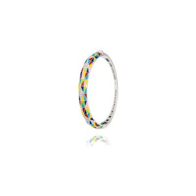 Bracelet jonc Una Storia Bora-Bora en argent rhodié et oxydes de zirconium