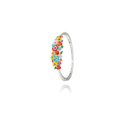 Bracelet jonc Una Storia Madeira en argent rhodié et oxydes de zirconium