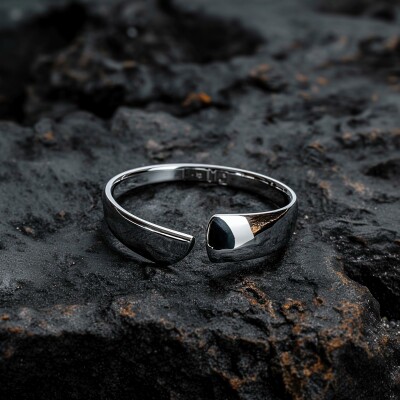 Bracelet jonc Untied en argent rhodié