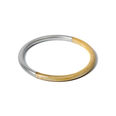 Bracelet jonc ATELIER1811 Joe Argent en corne naturelle