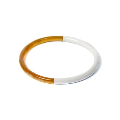 Bracelet jonc ATELIER1811 Joe Blanc en corne naturelle
