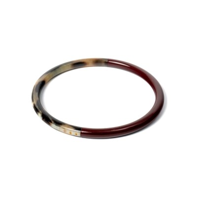 Bracelet jonc ATELIER1811 Joe Bordeaux en corne naturelle