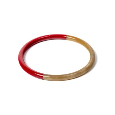 Bracelet jonc ATELIER1811 Joe Cerise en corne naturelle