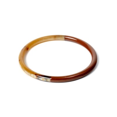 Bracelet jonc ATELIER1811 Joe Chocolat en corne naturelle