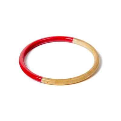 Bracelet jonc ATELIER1811 Joe Framboise en corne naturelle