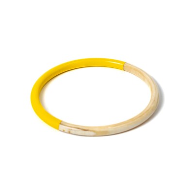 Bracelet jonc ATELIER1811 Joe Jaune en corne naturelle