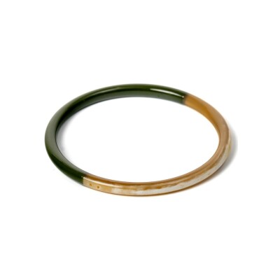 Bracelet jonc ATELIER1811 Joe Kaki en corne naturelle