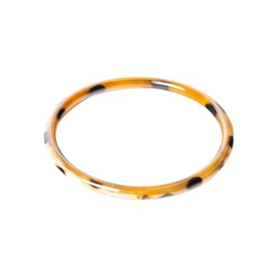 Bracelet jonc ATELIER1811 Joe Leopard en corne naturelle