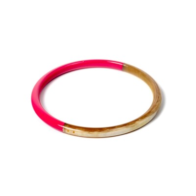 Bracelet jonc ATELIER1811 Joe Magenta en corne naturelle