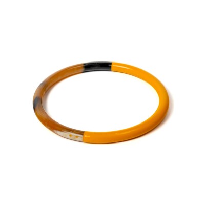 Bracelet jonc ATELIER1811 Joe Moutarde en corne naturelle