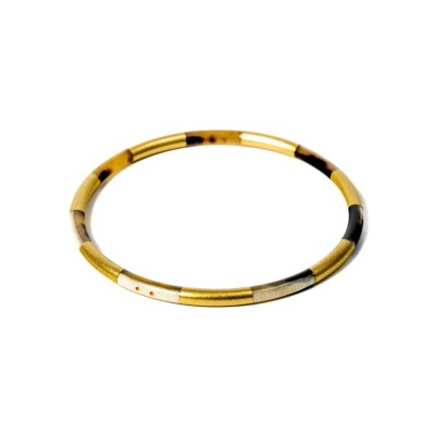 Bracelet jonc ATELIER1811 Joe Raye Dore Naturel Clair en corne naturelle