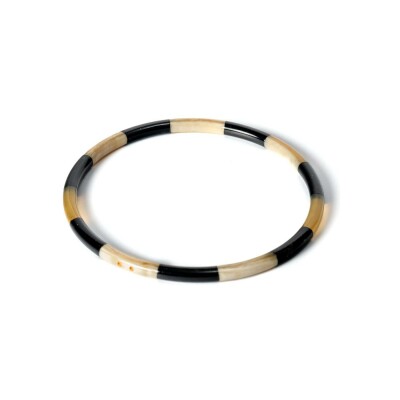 Bracelet jonc ATELIER1811 Joe Raye Noir en corne naturelle