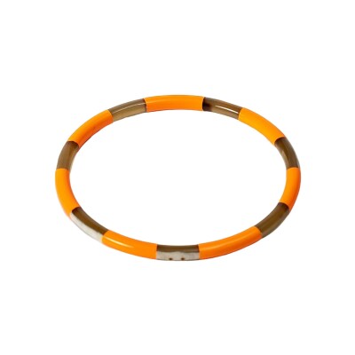 Bracelet jonc ATELIER1811 Joe Raye Orange Fluo en corne naturelle