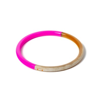 Bracelet jonc ATELIER1811 Joe Rose Fluo en corne naturelle