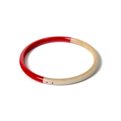 Bracelet jonc ATELIER1811 Joe Rouge en corne naturelle