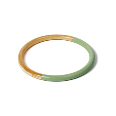 Bracelet jonc ATELIER1811 Joe Sauge Clair en corne naturelle