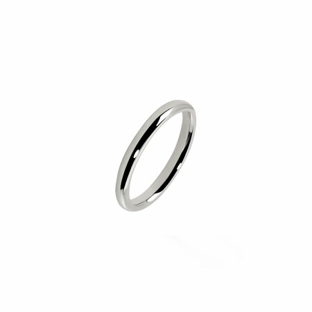 Alliance Jonc parisien en or blanc, 2.5mm