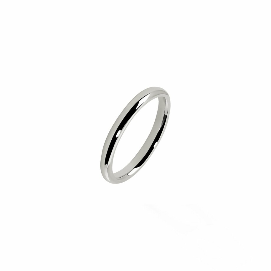 Parisian Bangle weddding ring, white gold, 2.5mm