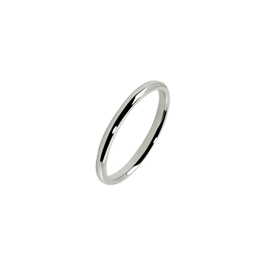 Ferret 2mm parisian Wedding ring in white gold palladium