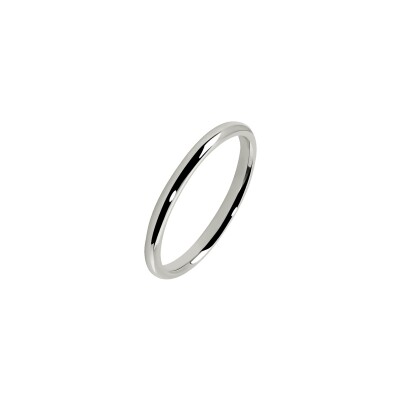 Ferret 2mm parisian Wedding ring in white gold palladium