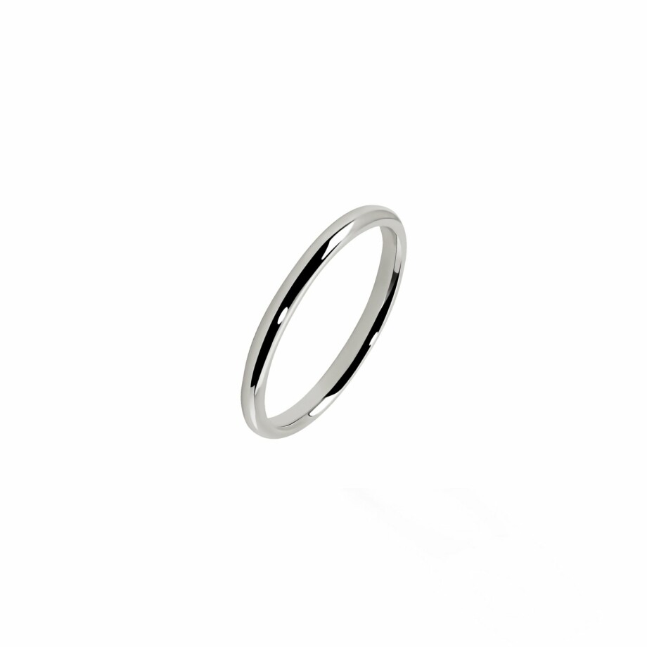 Parisian Bangle weddding ring, white gold, 2mm