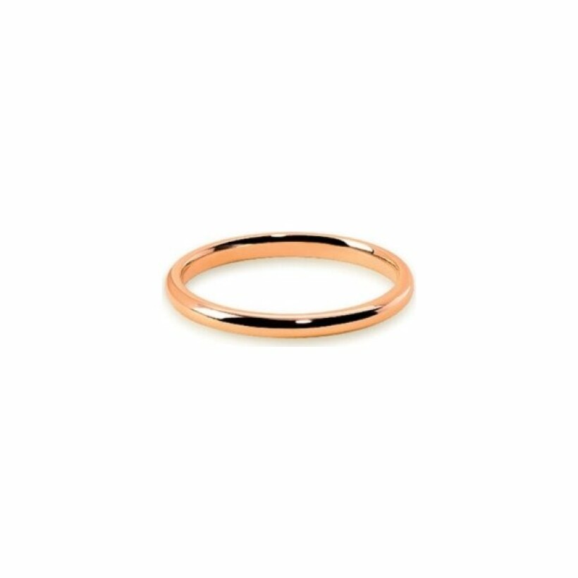 Parisian bangle wedding ring, pink gold, 2mm