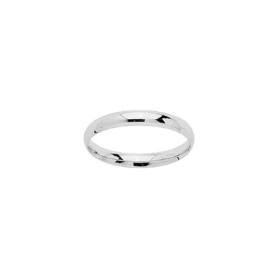 Alliance jonc parisien en or blanc, 3mm
