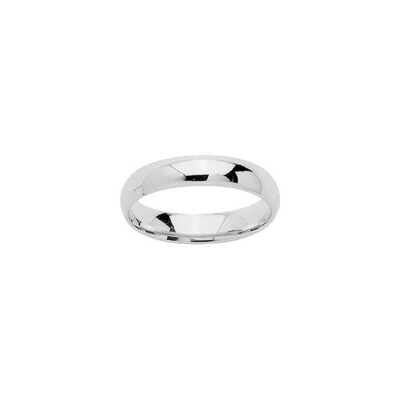 Alliance jonc parisien en or blanc, 4mm