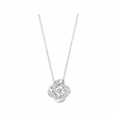 Pendentif Boucheron Pivoine serti d'un diamant rond, pavé de diamants, sur or blanc