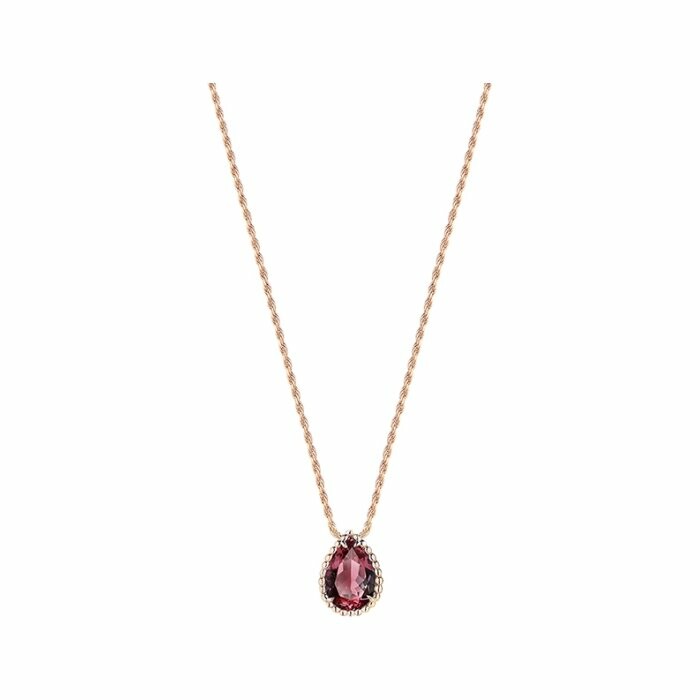 Boucheron Serpent Bohème pendant, rose gold and rhodolite garnet