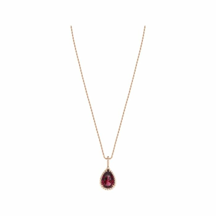 Collier Boucheron Serpent Bohème Motif M en or rose et Rhodolite