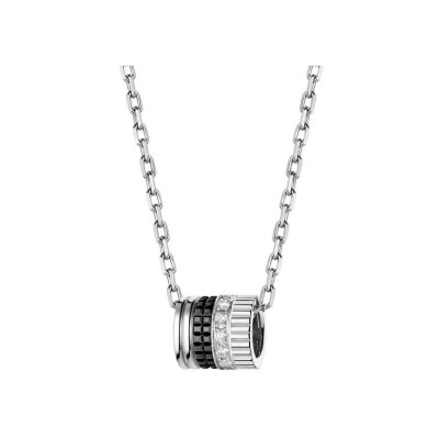 Pendentif Boucheron Quatre Black Edition en or blanc, PVD noir et diamants, motif S