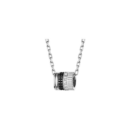 Pendentif Boucheron Quatre Black Edition en or blanc, PVD noir et diamants, motif S