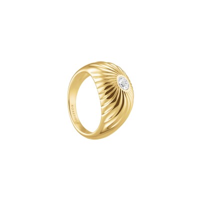 Bague Rosefield Bold Solitary en acier doré et zircon, taille 56