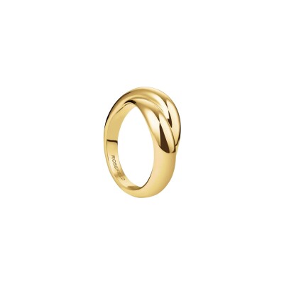 Bague croisée Rosefield en acier plaqué or jaune, taille 56