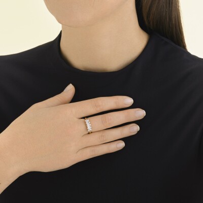 Bague Rosefield en acier doré, taille 54