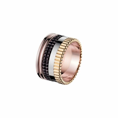 Boucheron Quatre Large ring, yellow, white and pink gold and brown PVD