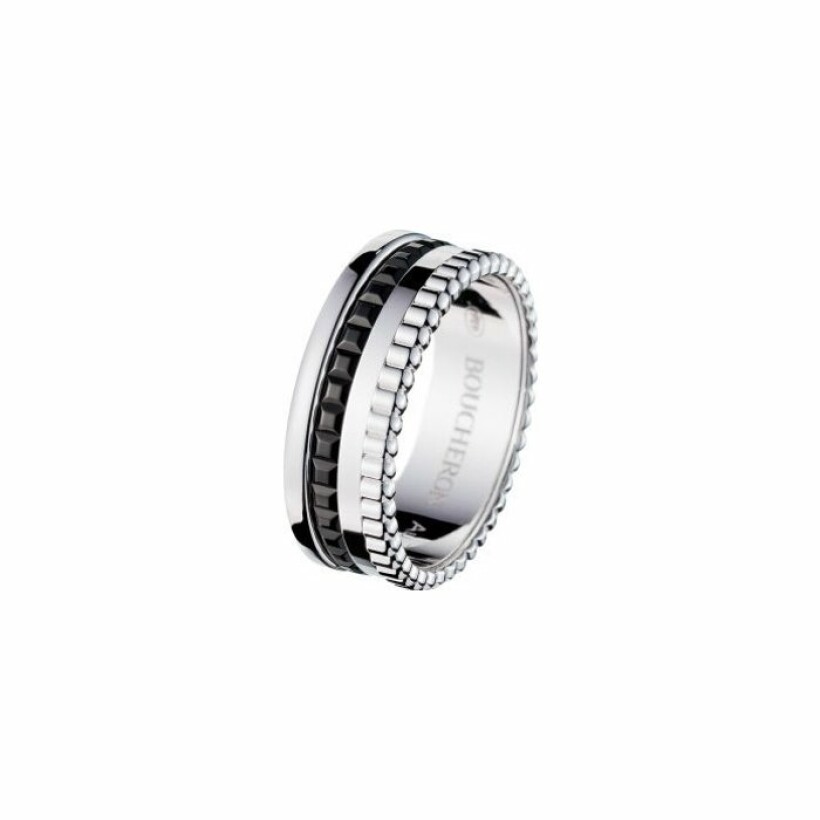 Boucheron Quatre Black Edition Small ring, white gold and black PVD