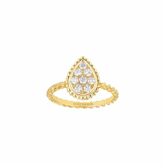Boucheron Serpent Bohème ring, S pattern in yellow gold and diamonds