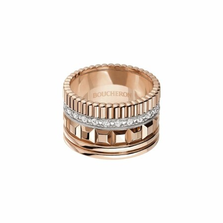 Bague Boucheron Quatre Radiant Edition en or rose et diamants