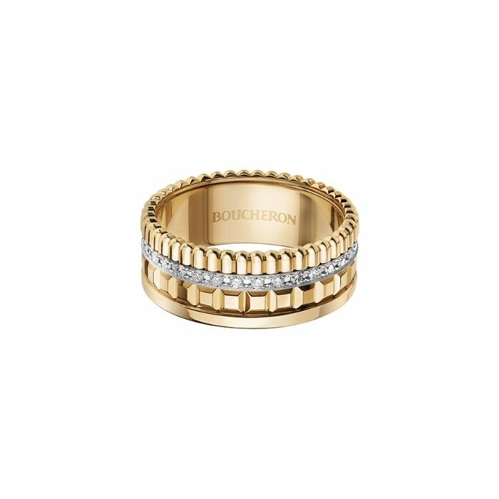 Boucheron Quatre Radiant Edition Small ring, yellow gold and diamonds