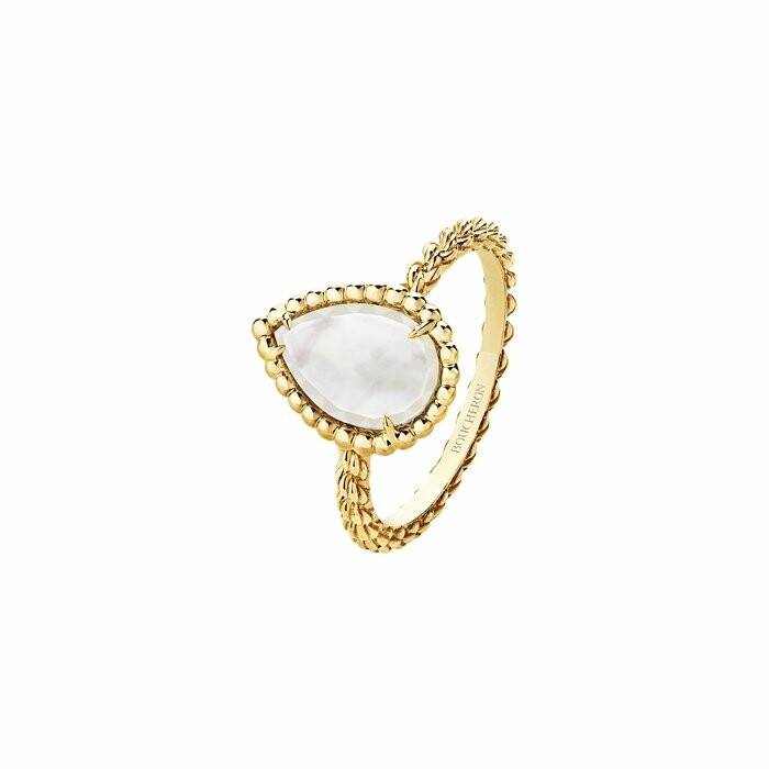 Boucheron Serpent Bohème ring, S pattern in yellow gold and mother of pearl