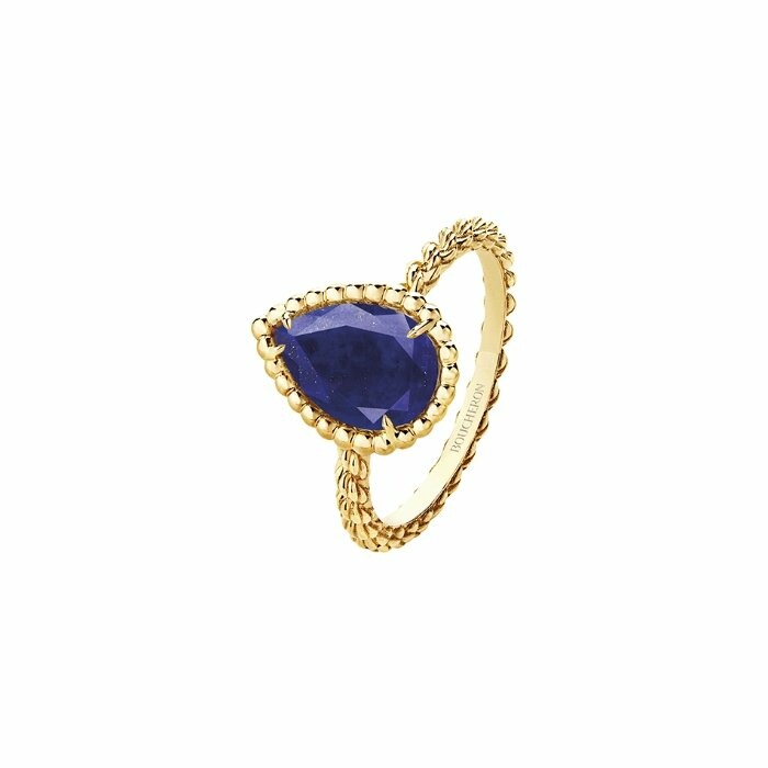 Boucheron Serpent Bohème ring, yellow gold and lapis lazuli