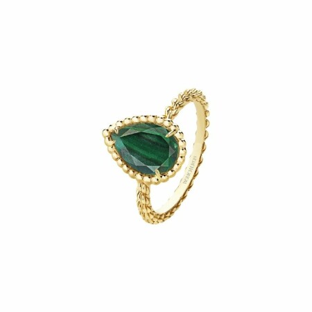 Bague Boucheron Serpent Bohème Motif S en or jaune et malachite