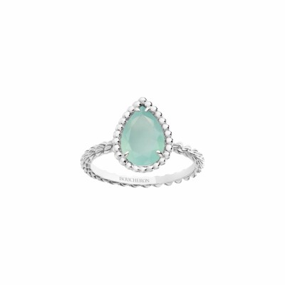 Bague Boucheron Serpent Bohème Aquaprase, motif S en or blanc et aquaprase